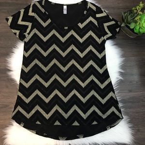 LULAROE fancy black gold classic tee
